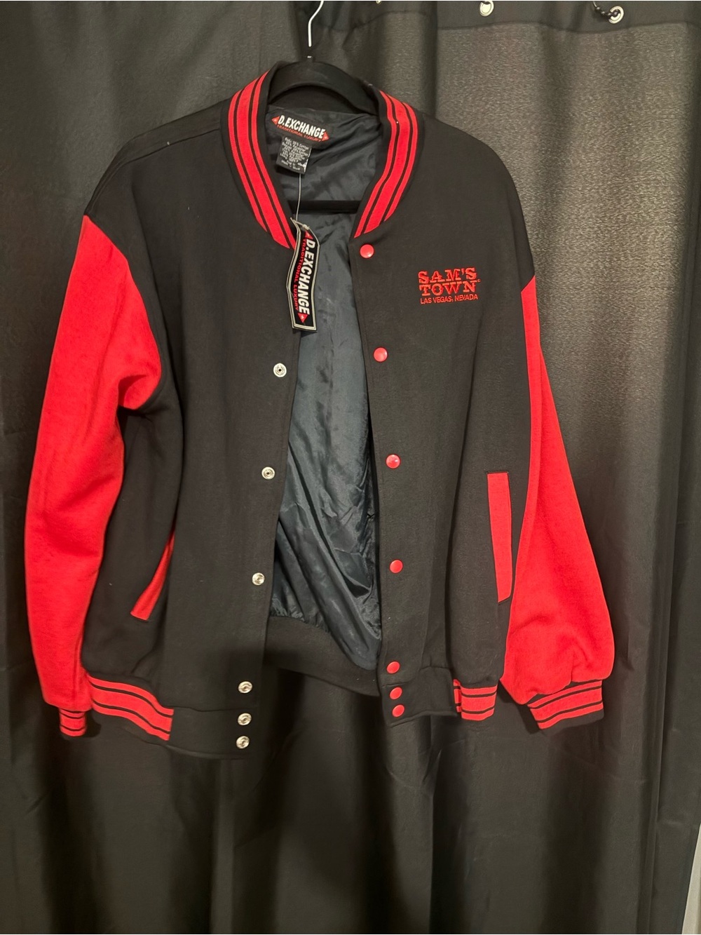 Sam's Town Black & Red Varsity Bomber Jacket
